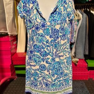Lilly Pulitzer Sophiletta Dress - Turquoise Oasis Shell Me You Love Me (Size XS)